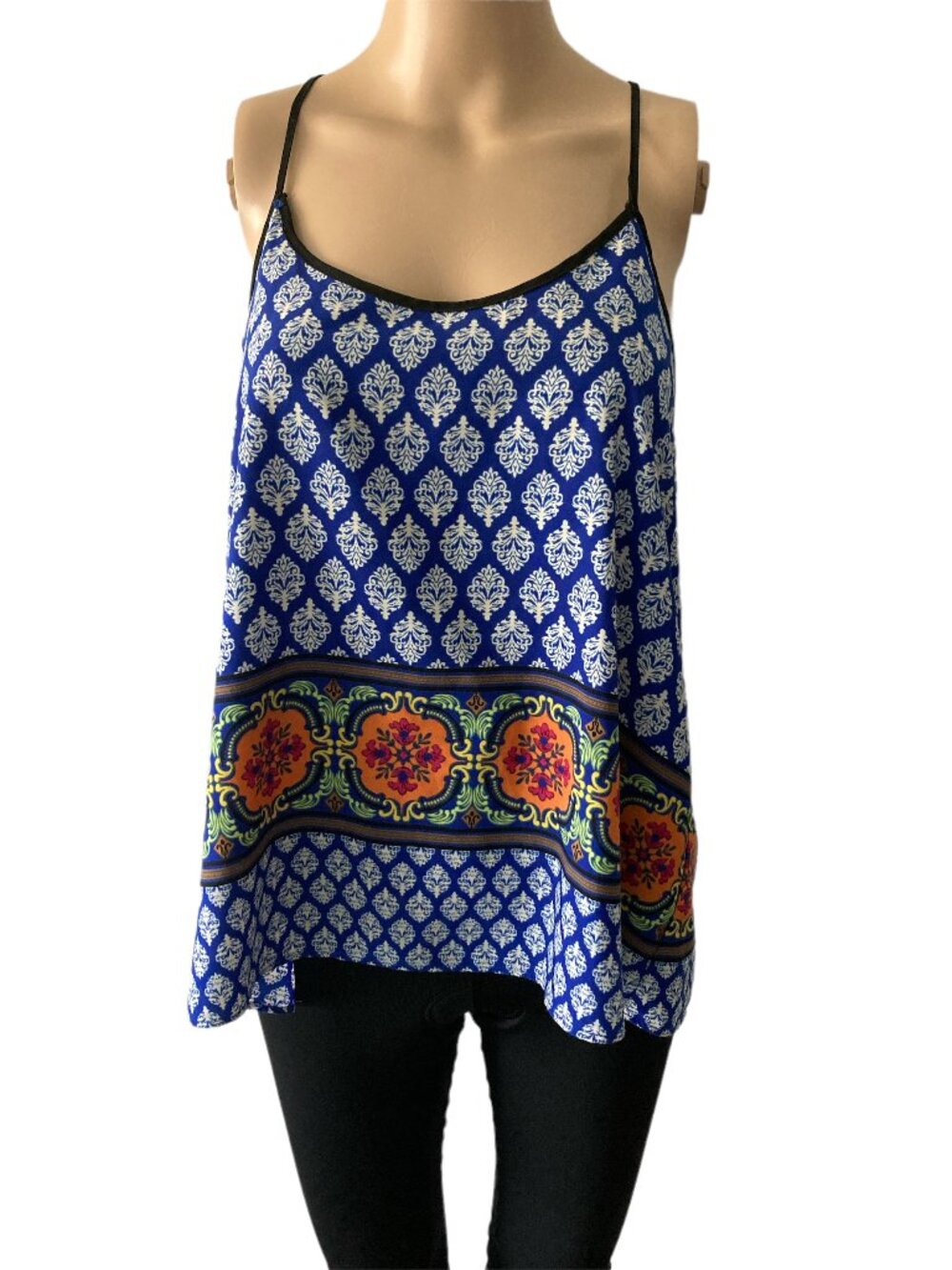 Love Tree T-Back Damask Print Bohemian Tank Top